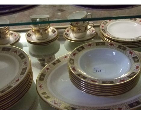 ROYAL CROWN DERBY 'DERBY BORDER' PLATES CUPS AND SAUCERS ETC.. 35 PIECES 
