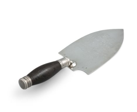 AN IRISH PRESENTATION TROWEL, Dublin c.1826, mark possibly that of John Teare, bearing the inscription "Presented by the Grat