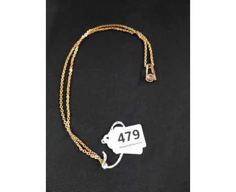14 CARAT GOLD &amp; CZ PENDANT ON 14 CARAT GOLD CHAIN 13.9 GRAMS 