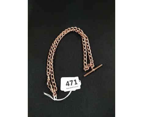 ANTIQUE 9 CARAT ROSE GOLD ALBERT CHAIN CIRCA 59.8G 