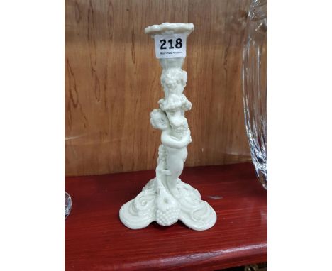 1ST PERIOD BELLEEK CANDLESTICK 