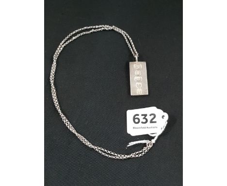 SILVER INGOT ON SILVER CHAIN 