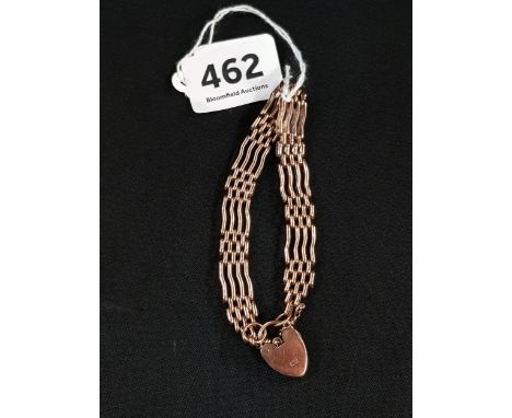9 CARAT ROSE GOLD GATE BRACELET 18.8 GRAMS 