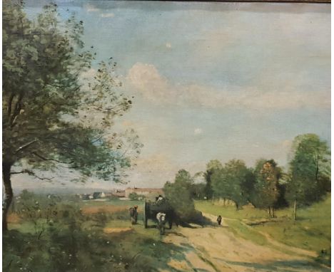 JEAN BAPTISTE CAROT 1796 - 1879 PRINT THE HAY WAGON 55.5CM X 44.5CM