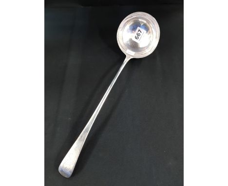 LARGE SILVER LADLE 33.5CM THOMAS AND WILLIAM CHAWNER 