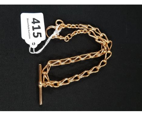 18 CARAT GOLD ALBERT CHAIN (NOT HALLMARKED BUT TESTED TO) CIRCA 57.6 GRAMS 