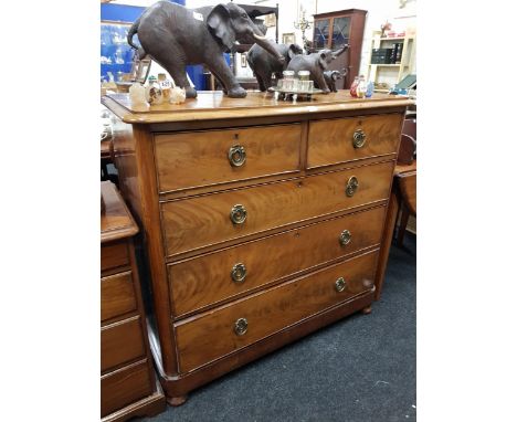 VICTORIAN 2 OVER 3 CHEST OF DRAWERS 