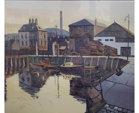 DESMOND TURNER SIGNED LIMITED EDITION PRINT PRINCES DOCK BELFAST 