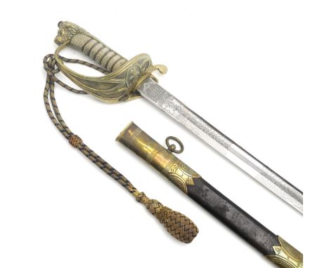 AN ATTRIBUTED 1846 PATTERN ROYAL NAVAL OFFICER'S SWORD The folding inner guard engraved "C.H. Pollock R.N." (Commander Charle