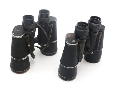 A PAIR OF WW2 GERMAN THIRD REICH 7x50 BINOCULARS BY CARL ZEISS, JENA The left top plate marked with Reichsadler flanked by "M