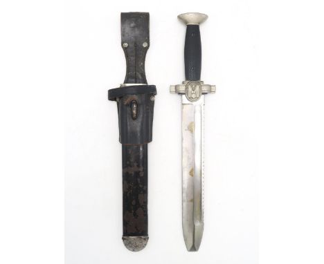 A WW2 GERMAN THIRD REICH RED CROSS (DRK) DAGGER OR HEWER With fullered sawback blade measuring approx. 27.5cm in length, hous