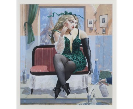 JAMES MCNAUGHT RSW RGI (SCOTTISH B.1948) M LAUTREC IS COMING TO DRAW (1989) Gouache, signed lower left, dated 1989, 45 x 41cm