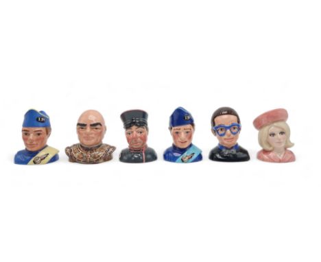 A SET OF SIX BESWICK THUNDERBIRDS LIMITED EDITION BUSTS modelled by William K. Harper, comprising Lady Penelope 3337, Scott T
