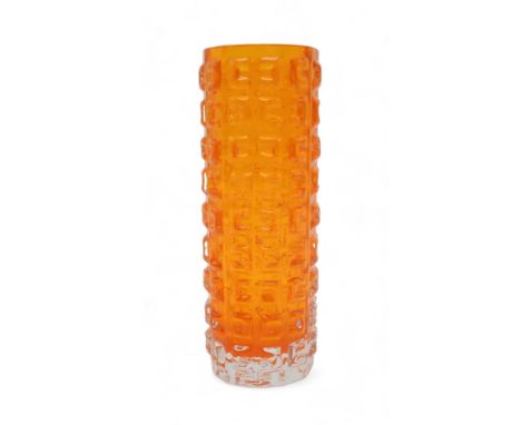 GEOFFREY BAXTER (BRITISH - 1922-1995) FOR&nbsp;WHITEFRIARS AZTEC VASE in Tangerine colourway, pattern number 9816, 18cm high 