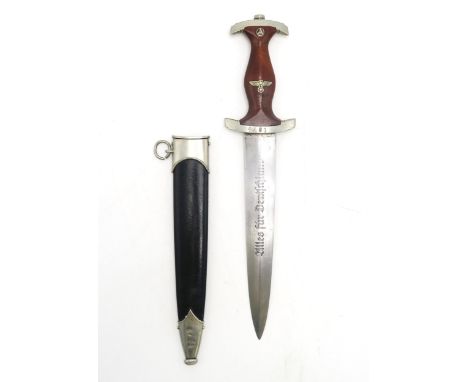 A WW2 GERMAN THIRD REICH SA DAGGER BY W.K.C, SOLINGEN The approx. 22cm blade etched "Alles Fur Deutschland", the reverse with