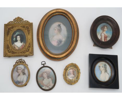 A QUANTITY OF MISCELLANEOUS DECORATIVE PORTRAIT MINIATURES (19/20thC) to include Sarah Page (15) Cites 278JR81 Condition Repo