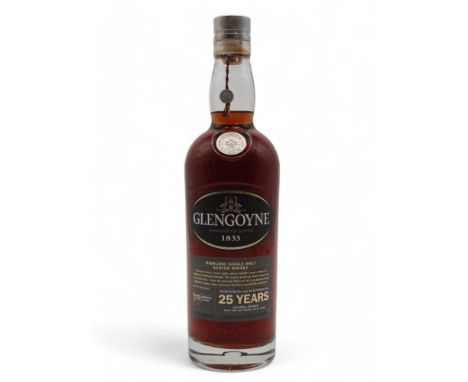 GLENGOYNE 25 YEAR OLD HIGHLAND SINGLE MALT SCOTCH WHISKY  700CL e 48%VOL un-peated single malt, matured for a quarter of a ce