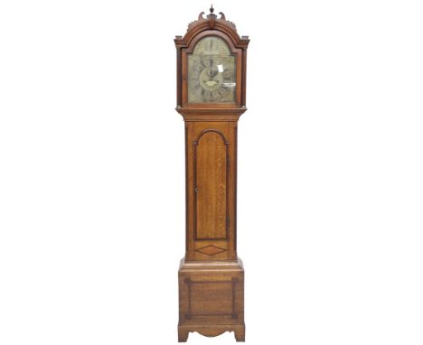 A 19TH CENTURY OAK CASE JASON COX, LONG ACRE LONDON LONG CASE CLOCKWith brass arched face, 42cm high x 30cm wide &nbsp;with s