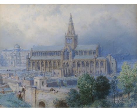 MYLES BIRKET FOSTER RWS (1825-1899) GLASGOW CATHEDRAL Watercolour, signed with monogram lower left, 15 x 20cm (6 x 8") Note: 