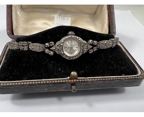 An originally boxed Art Deco style ladies cocktail Rotary wristwatch 