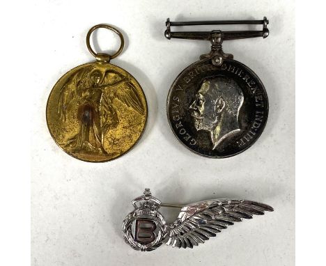 WWI war medal to 201450 PTE A. CROSSLEY Y &amp; L R. and a Victory medal T- 329371 DRIVER G.C.PAYNE ASC: a WWII RAF Bomber be