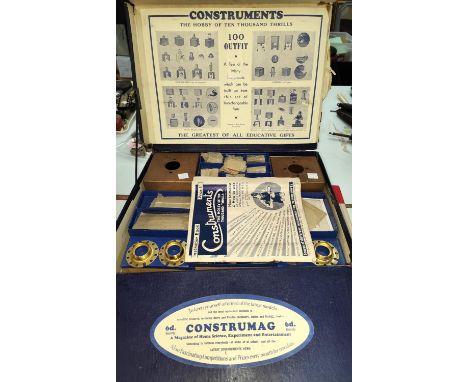 A "Construments Hobby of Ten Thousand Thrills" in  original box; 2 vintage games 