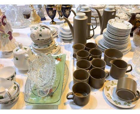 A mid 20th Century Meakin coffee service and a Colclough Ivy pattern part tea service etc. 