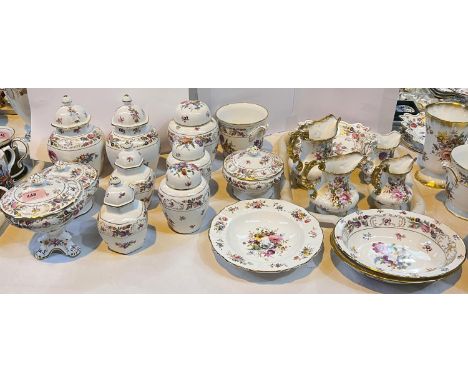 A large selection of Hammersley "Dresden Sprays" and similar china:&nbsp; covered vases; jugs; bowls; etc., 20 pieces approx.