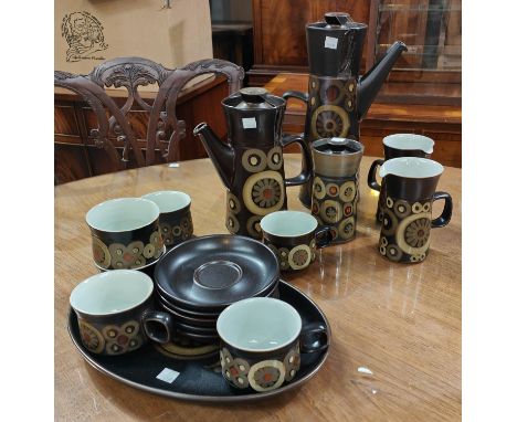 A 1970's Denby "Arabesque" 16 piece coffee service 