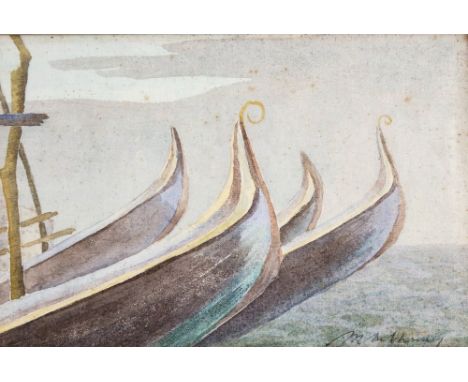 Malcolm Arbuthnot (British, 1877-1967), 'Venice 35' , watercolour on linen, signed lower right, titled to mount verso, unfram