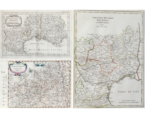 Johannes Janssonius Van Waesberge (fl.1661-1681), 'La Partie Septentrionale du Languedoc', hand coloured engraved map, with d