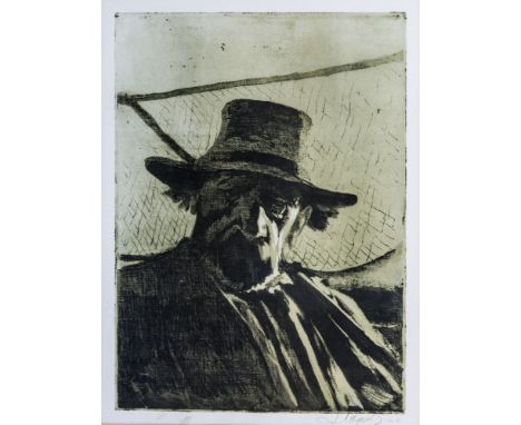 after Leon Wyczolkowski (Polish, 1852-1926), 'Rybak', lithograph, signed and dated 1908 to the plate, 13½ x 10in. (34.25 x 25