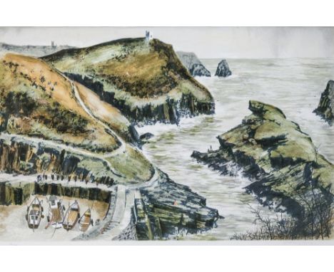 Jeremy King (British, b.1933), Boscastle, Cornwall , lithograph in colours, signed and numbered 190/295 in pencil , 16½ x 25i