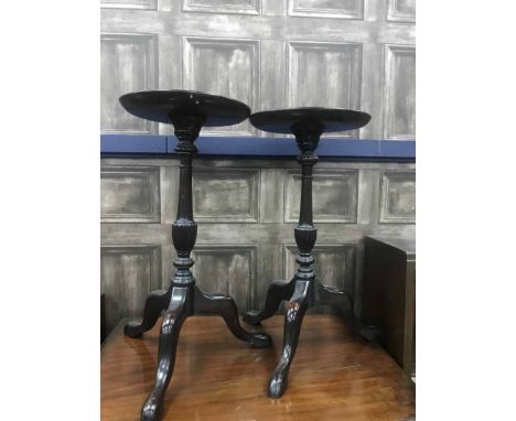 PAIR OF MAHOGANY TRIPOD TABLES