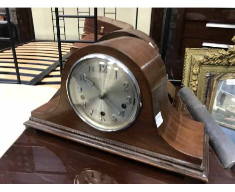 TWO ARCHED MANTLE CLOCKSalong with a Dutch wall clock