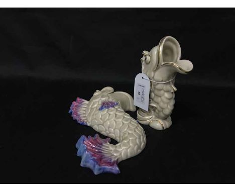 TWO CLARICE CLIFF FISH MOTIF ITEMS