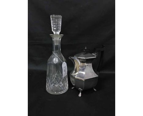 WATERFORD CRYSTAL DECANTER WITH STOPPERalong with glasses and a silver plated four piece tea service 