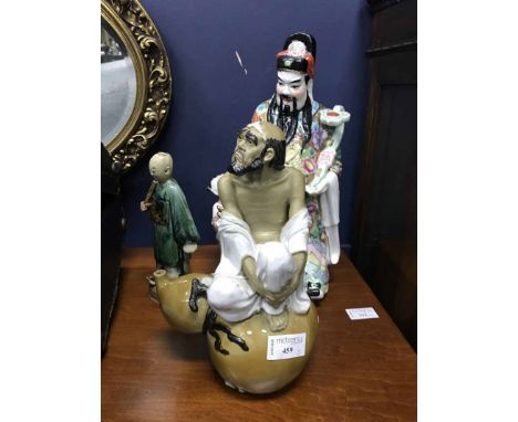 THREE CHINESE CERAMIC FIGURES 