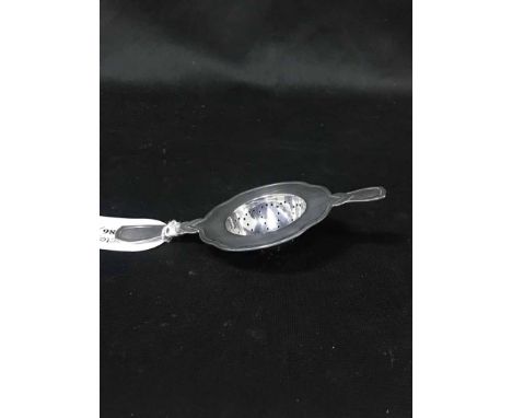 SWEDISH SILVER TEA STRAINERand a silver salt spoon