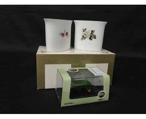 MIXED LOT OF COLLECTABLES including Royal Copenhagen figure, pair of Royal Worcestor miniature vases, model vehicles, a Toye,