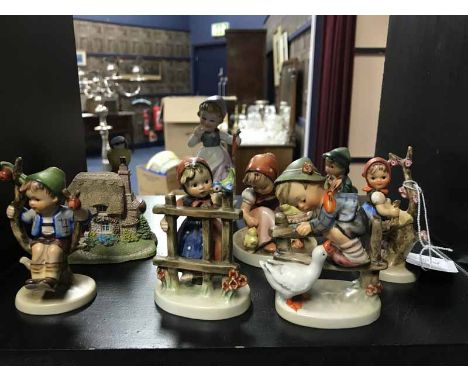 LOT OF HUMMEL FIGURESof children in naturalistic settings; along with Lilliput Lane etc. (9) 