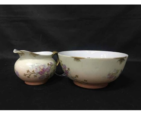 LIMOGES PART TEA SERVICE painted with florals and with gilt highlighting, along with Noritaki coffee set, Royal Albert tea ch
