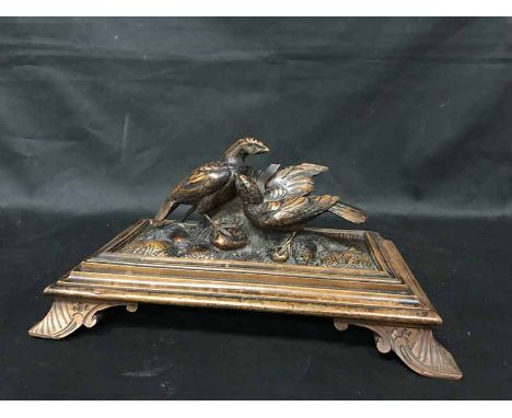 VICTORIAN POSTAL SCALESalong with a set of balance scales, a Betty oil lamp and carved woodwork piece of two birds (4)