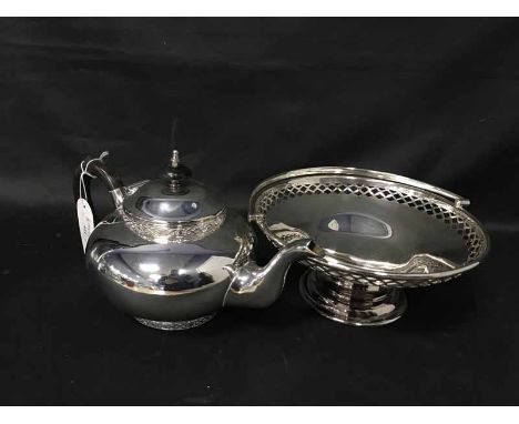 LOT OF SILVER PLATEincluding tea and coffee service, sugar, milk jug and table centre piece