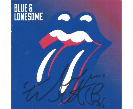 Charlie Watts signed DVD insert for Blue and Lonesome. Charlie Watts is best known as the drummer for the Rolling Stones. Goo