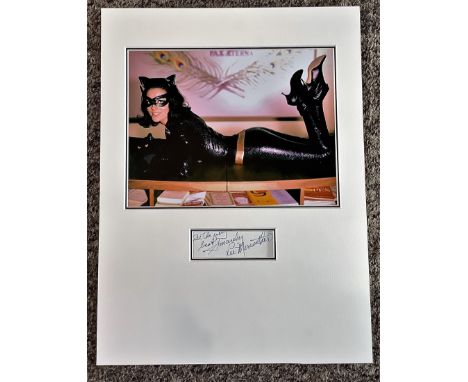 Lee Meriwether 16x12 approx Catwoman mounted signature piece includes signed album page and a fantastic colour photo in her r