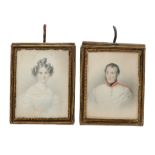 Johann Georg Flatz (1800 Wolfurt - 1881) Paar Portraits