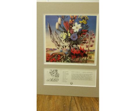 SHELL, Flowers of Australia, complete set of twelve 10 x 9.5 colour prints, from the originals by R. Malcolm Warner, overmoun