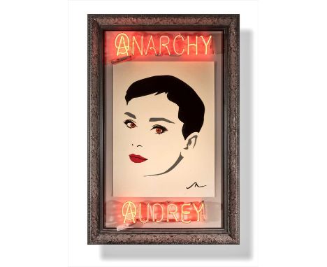 Michelle Mildenhall &amp; Illumaniti Neon (Collaboration), 'Anarchy Audrey', 2018, unique, layered latex portrait and shaped 