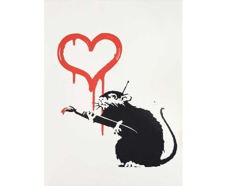 Banksy (British b.1974), 'Love Rat', 2004, screen print in colours on wove paper, numbered from an edition of 600 in pencil, 